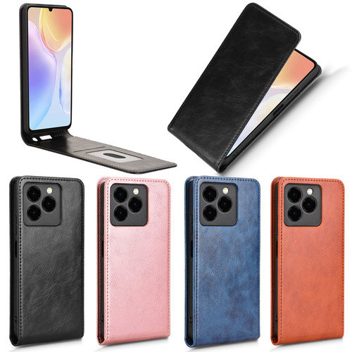 适用于欧乐风Ulefone Note20 Pro，魅族Meizu Note21 4G疯马纹背吸上下开皮套手机壳插卡防摔保护套翻盖式