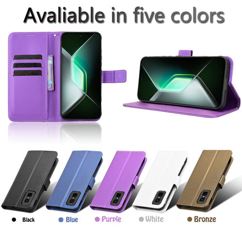 适用于传音Infinix GT 30 Pro 5G，X6873钻石纹皮套手机壳插卡防摔保护套商务男女外壳翻盖素皮