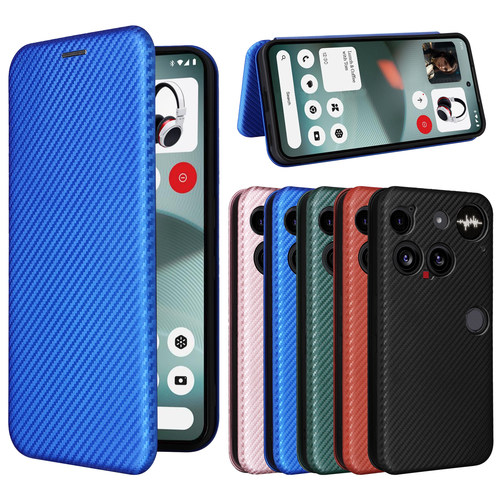 适用于Nothing phone3 5G磁吸碳纤维纹手机壳翻盖式插卡保护套商务外壳防摔男女外壳
