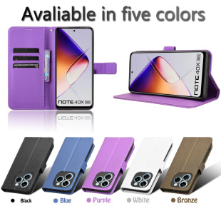 适用于传音Infinix Note40X 5G，X6838钻石纹皮套手机壳插卡防摔保护套翻盖式商务外壳