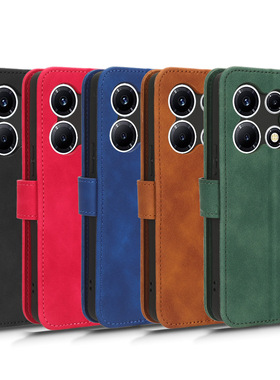 适用于传音Infinix Note30 VIP肤感小牛纹皮套手机壳插卡保护套男