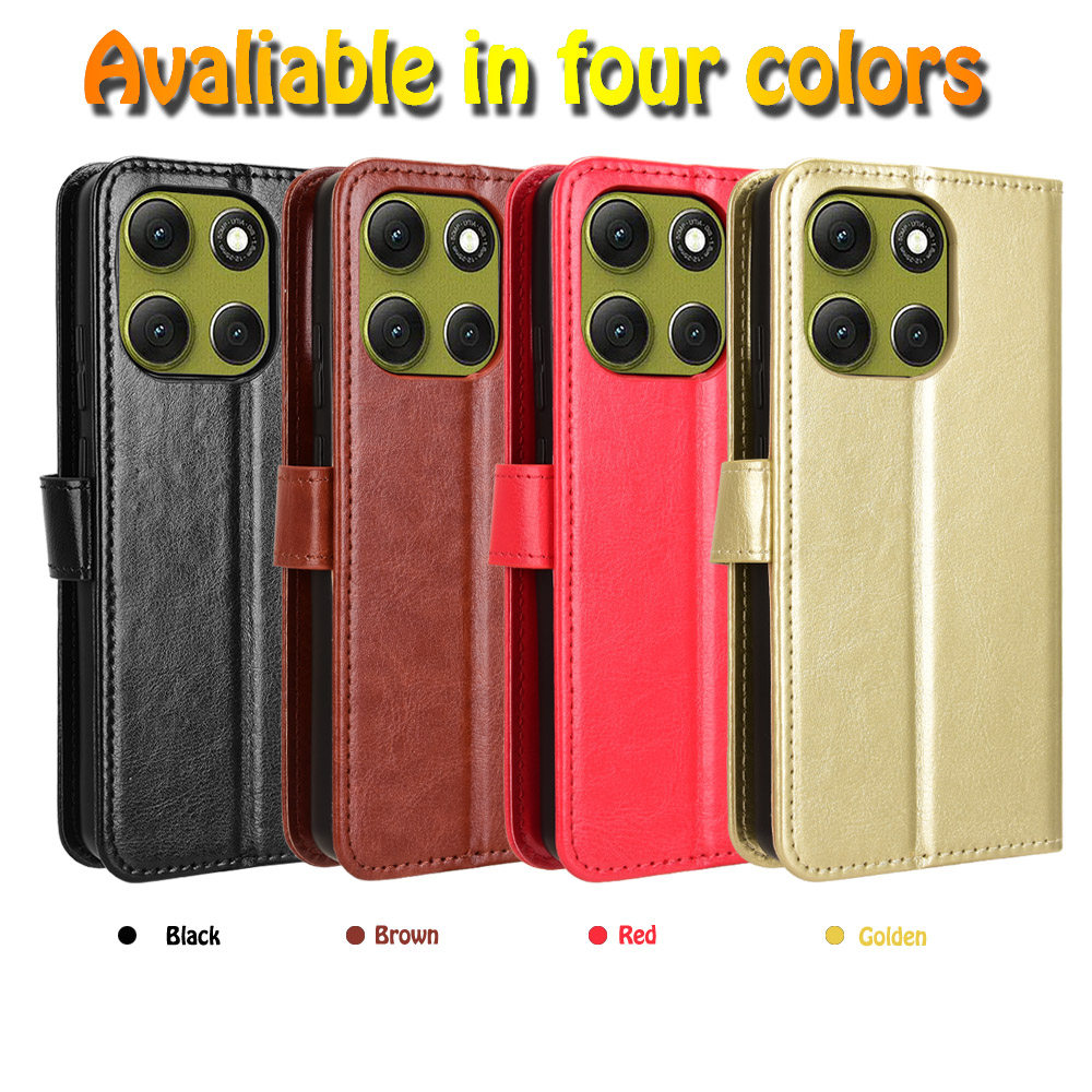 适用于Moto G86 Power 5G疯马纹皮套手机壳插卡防摔保护套翻盖式商务外壳男女素皮