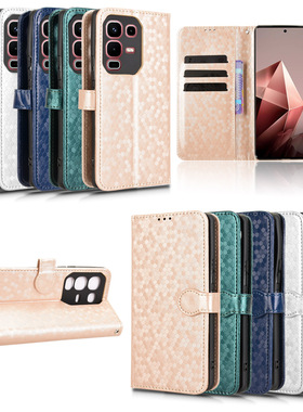 适用于传音Infinix Note 50s 5G，X6870波点纹皮套手机壳插卡防摔保护套翻盖式商务外壳