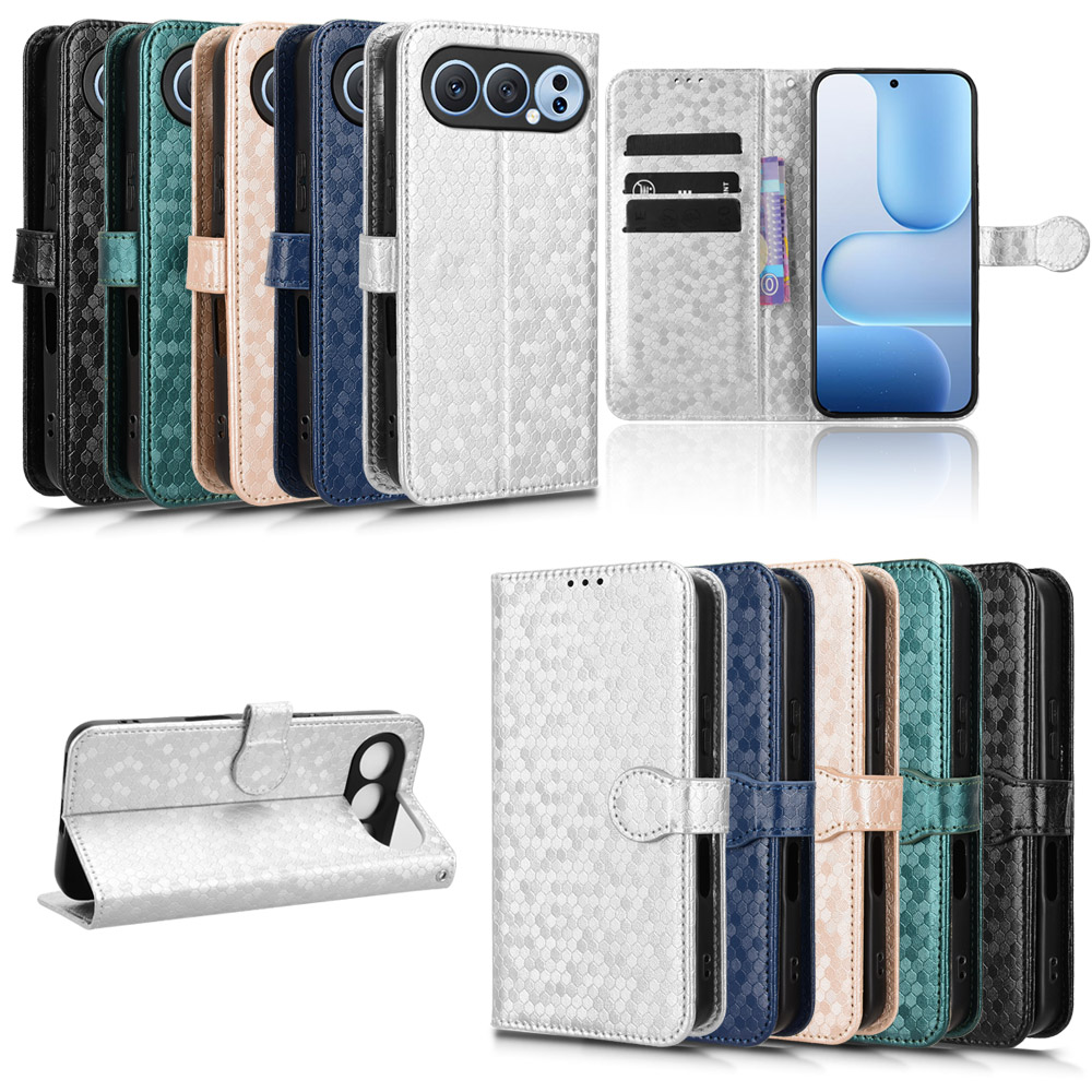 适用于荣耀500 Pro 5G波点纹皮套手机壳翻盖式防摔保护套商务男女外壳插卡商务