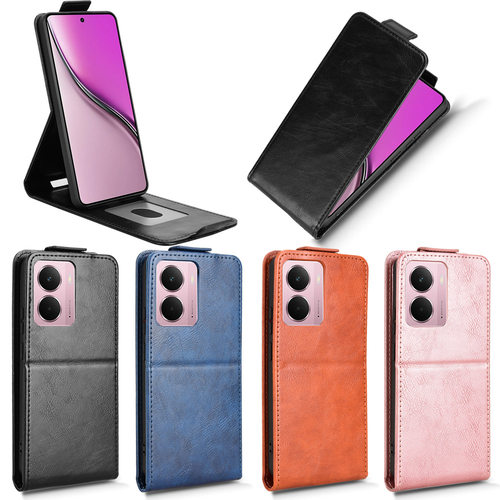 适用于OPPO RealmeP3 5G,Realme Neo7x 5G,Realme14 5G国内版带扣上下开疯马纹皮套手机壳翻盖插卡防摔保护套