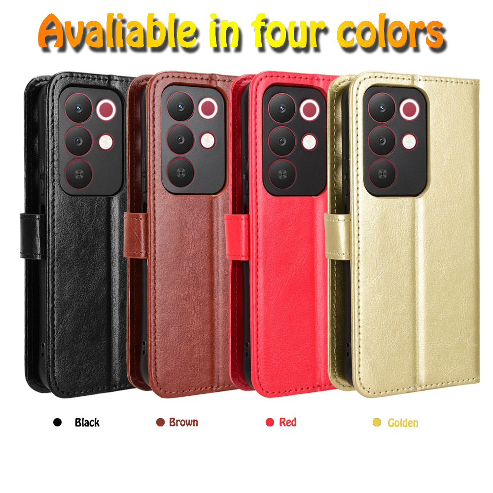 适用于OPPO Realme C85 Pro 4G疯马纹皮套手机壳插卡防摔保护套翻盖式商务男女外壳素皮