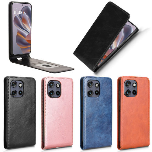 适用于MOTO ThinkPhone25，Edge50 Neo 5G，S50 5G背吸疯马纹上下开皮套手机壳插卡防摔保护套商务男女