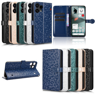 适用于Nothing Phone 3A Lite波点纹皮套手机壳翻盖式防摔保护套商务男女外壳插卡商务