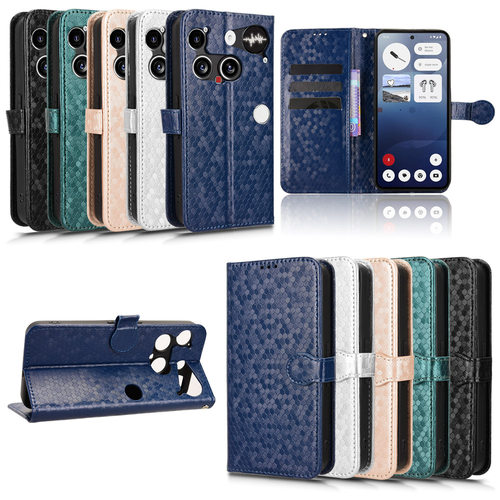 适用于Nothing Phone 3波点纹皮套手机壳插卡防摔保护套翻盖式男女素皮商务