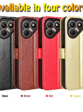 适用于传音Tecno Pova 7 4G，LJ6疯马纹皮套手机壳翻盖式插卡防摔保护套商务外壳素皮男女