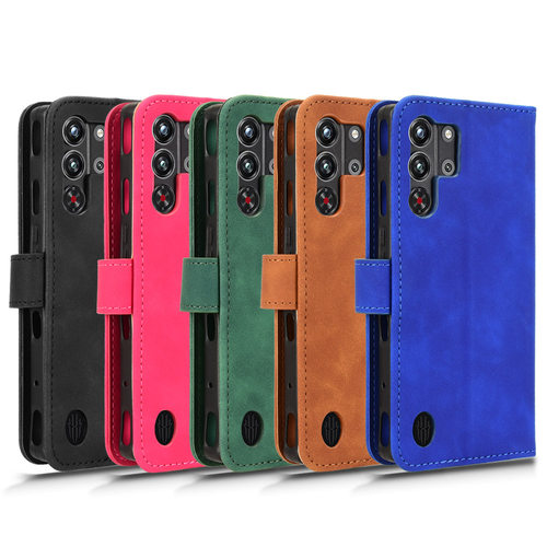 适用于中兴努比亚红魔10 Pro，Nubia Red Magic10 Pro+肤感小牛纹皮套手机壳插卡防摔保护套翻盖外壳男女