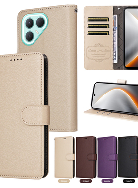 适用于传音Tecno Pova 7 Pro 5G经典荔枝纹皮套手机壳翻盖式插卡防摔保护套商务男女壳素皮