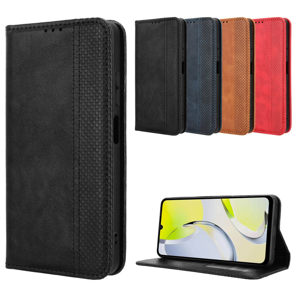 适用于中兴ZTE Blade A76 4G/Z2474磁扣复古纹皮套手机壳插卡防摔保护套翻盖式商务男女素皮