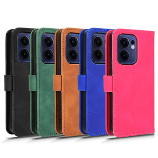 适用于OPPO Reno13F 5G肤感小牛纹皮套手机壳插卡防摔保护套翻盖外壳男女