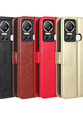 适用于传音Itel S18，S663L疯马纹皮套手机壳插卡防摔保护套翻盖男女