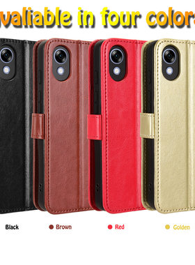 适用于中兴ZTE かんたんスマホ5，A601ZT，简易5疯马纹皮套手机壳翻盖式插卡防摔保护套商务男女壳素皮