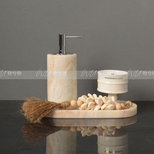 诧寂度假风样板间女儿房卫浴香薰托盘饰品卫生间组合套 物兮物