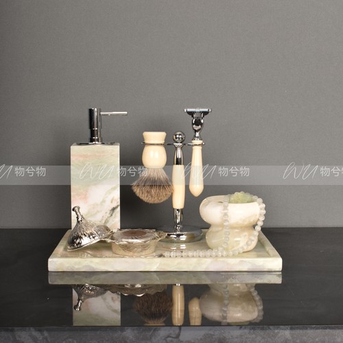 WU物兮物 现代轻奢样板间卫生间台面剃须套装生活化卫浴装饰摆件