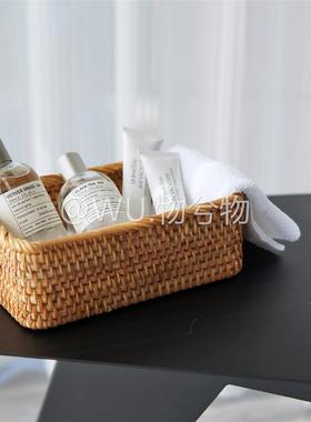 WU.物兮物风简约藤搭筐毛巾香套水护手霜装会所样板间浴室艺软装