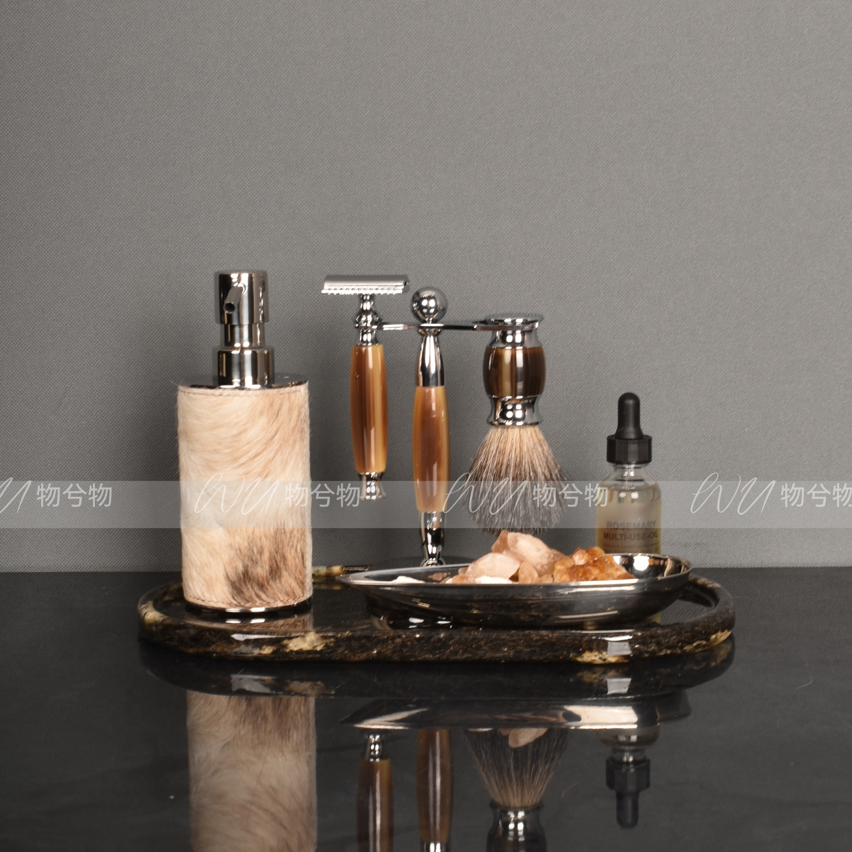 WU物兮物 现代轻奢样板间卫生间台面香薰皂液瓶生活化卫浴装饰品,家居饰品,家饰软装搭配套装,淘宝优惠券,粉丝福利购,淘宝优惠卷