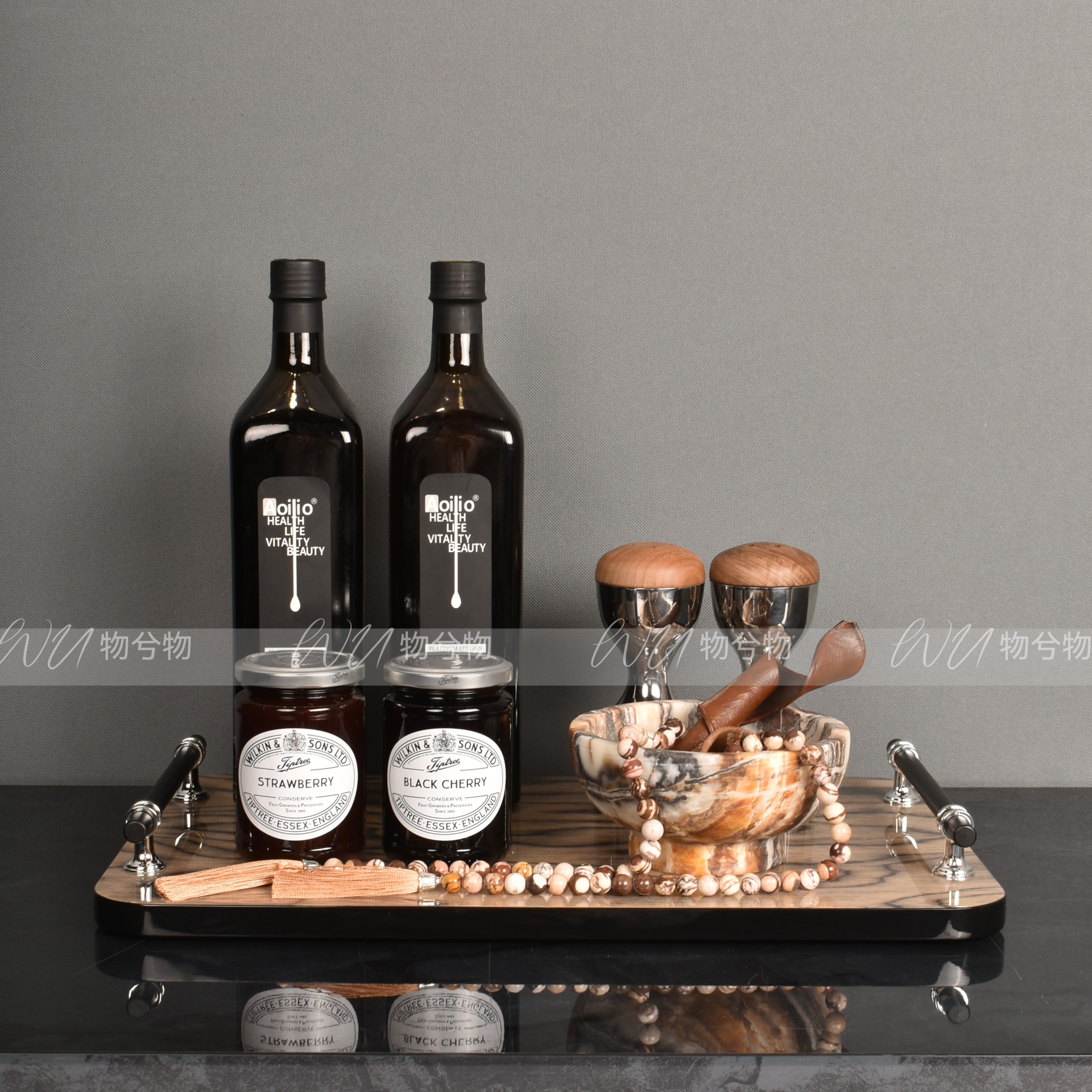 WU物兮物 中古老钱风样板间厨房台面调味酱料托盘生活化饰品摆件,家居饰品,家饰软装搭配套装,淘宝优惠券,粉丝福利购,淘宝优惠卷