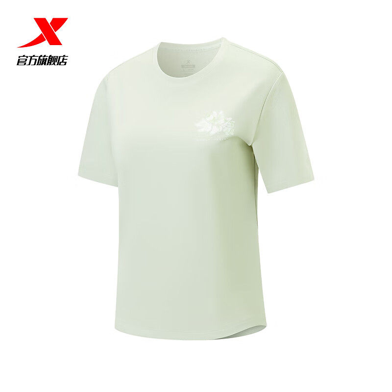 特步运动T恤女2025夏季新款健身女装圆领短袖训练服975328010175