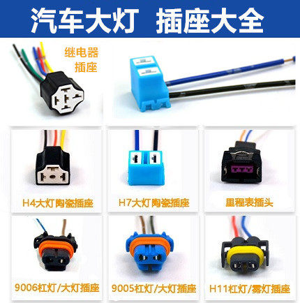 汽车大灯泡插座H1 H3 H4 H7 H8 H9 H11 9005 9006 9004 9007 灯座