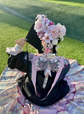 簪花学士帽DIY毕业帽材料包