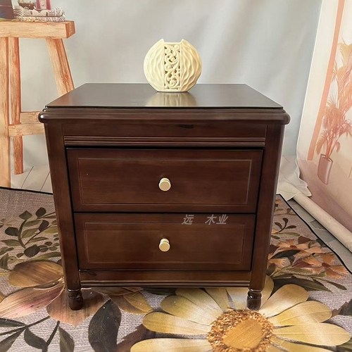 美式乡村实木床头柜家用床边柜