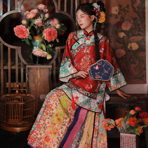 汉服2023新款原创清汉女装 永同欢 复古改良氅衣马面裙古董衣古装