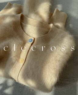 【晚山松青】温润包容 100山羊绒柔软蓬松 慵懒开衫圆领 长绒毛衣