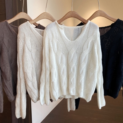 AMR UU◆氛围感 高品质天丝羊毛混纺保暖舒适针织毛衣女秋冬新款