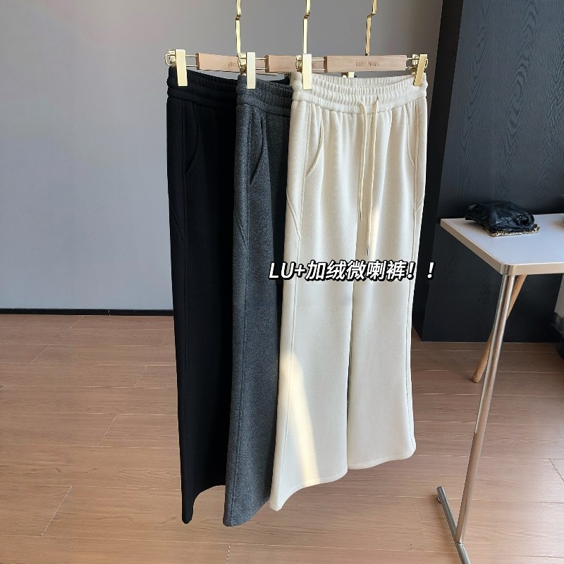 LU+神裤！加绒加厚休闲松紧腰微喇裤显瘦显腿长休闲长裤25秋冬新,女装/女士精品,休闲裤,淘宝优惠券,粉丝福利购,淘宝优惠卷