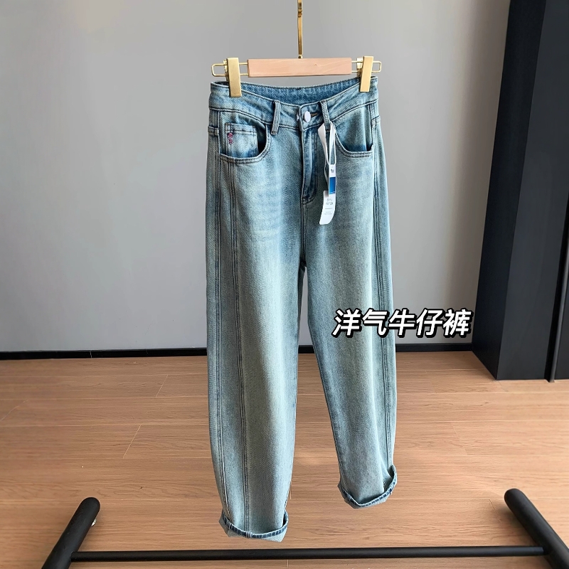 褲型很絕~誰(shuí)穿誰(shuí)愛超藏肉薄款小個(gè)子淺色窄版牛仔褲女新款春夏新