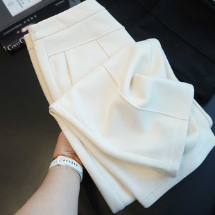 秋冬新款 女九分毛呢休闲裤 A54S 通勤气质知性直筒奶奶裤 虫小小