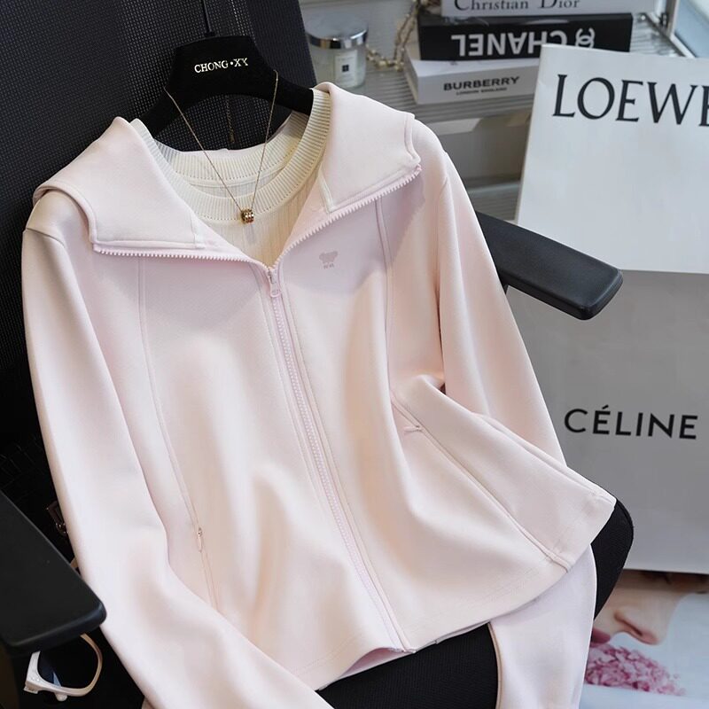 休闲户外运动卫衣女修身显瘦连帽休闲短外套上衣春季834Q