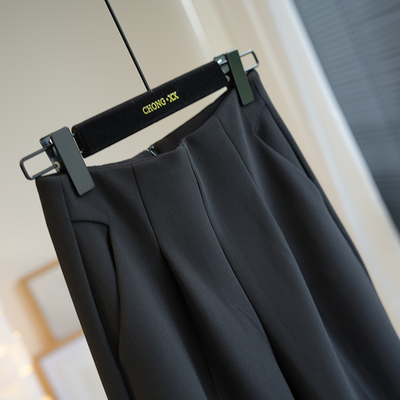 高级感直筒烟管裤宽松显瘦休闲西装裤女九分哈伦裤春753Q