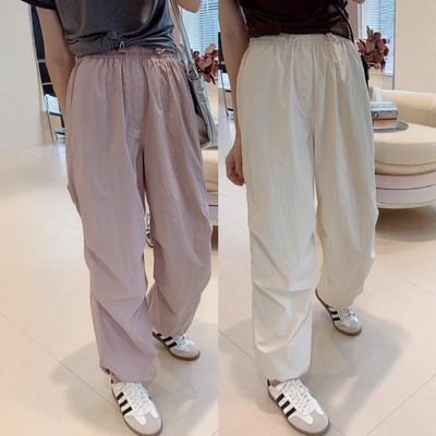 美式酷飒！夏季新款UPF50+轻盈速干降落伞宽松休闲工装裤女