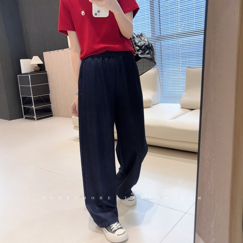 燕小麦 腔调原牛裤！垂顺仿牛仔25秋季新弯刀裤松弛宽松休闲裤女