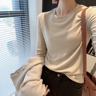 舒芙蕾Pro版!山羊绒天丝醋酸磨绒T恤叠穿保暖25秋冬半高领打底衫