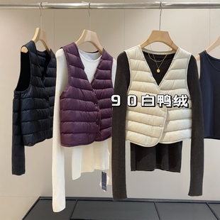 chao轻盈保暖百搭不臃肿羽绒马夹内搭叠穿马甲女 90鸭绒 BLUE