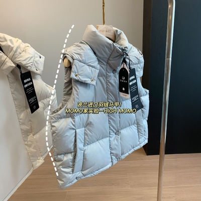 LU家四格羽绒马甲~柜面2000+波兰拉尼亚95白鸭绒连帽羽绒服背心女