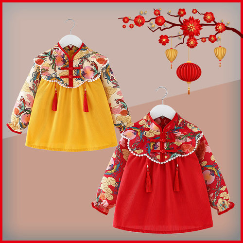 女宝宝罩衣防水防脏厚款