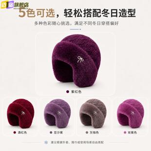 老年人帽子女款加绒加厚针织帽秋冬季老太太毛线帽冬天老人妈妈帽