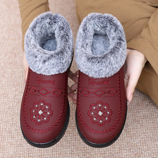 老北京妈妈老年人老太太奶奶鞋 老人棉鞋 女冬防滑保暖加绒棉靴冬季