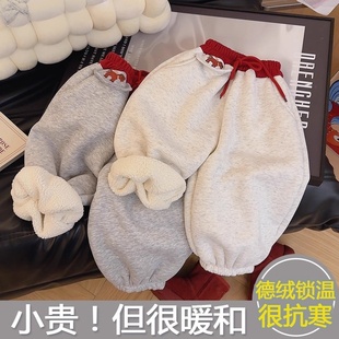 马年儿童运动休闲裤秋冬季刺绣卫裤洋气宝宝收口裤男女童加厚长裤