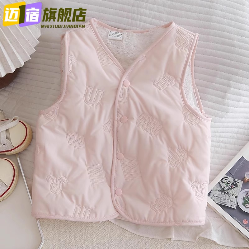 男童女童加绒羽绒棉冬装外套宝宝衣服儿童马甲春秋冬婴儿幼儿背心
