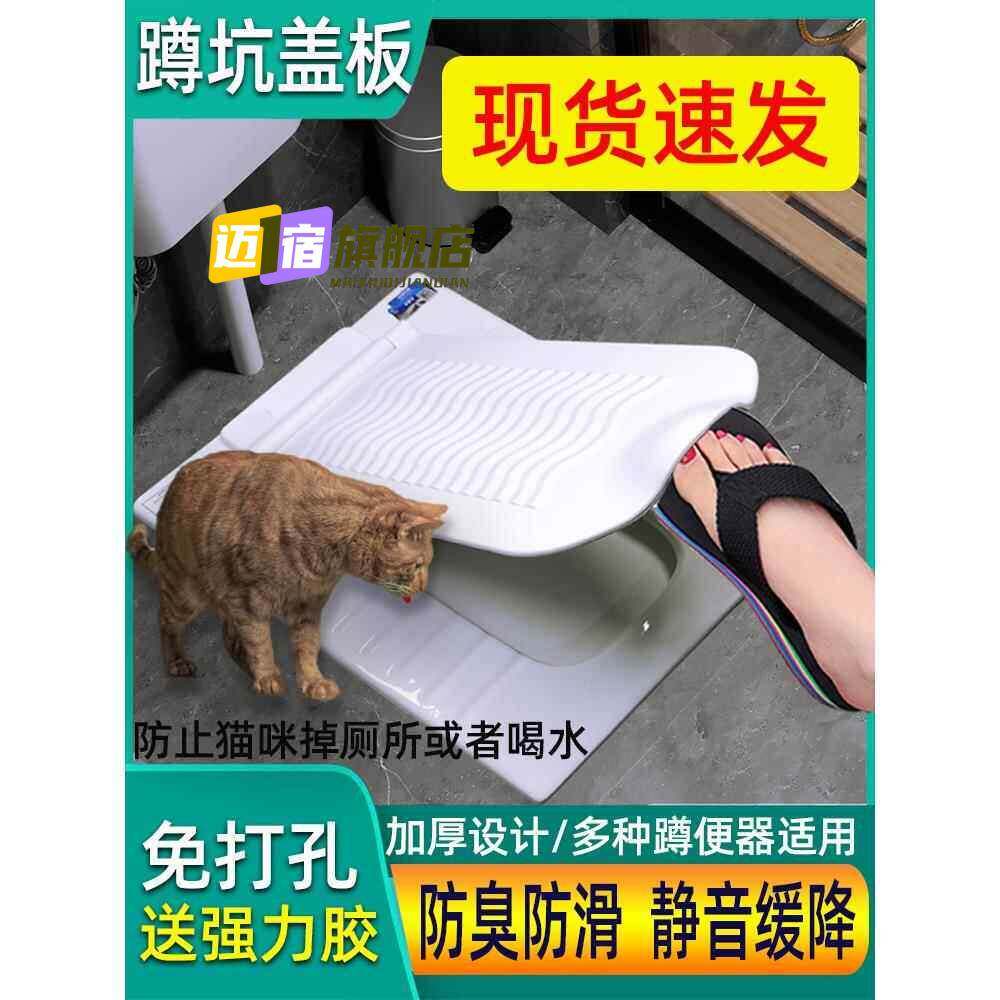 德国品质蹲便器盖板通用厕所蹲坑的盖子蹲厕盖洗澡防滑防臭堵臭器