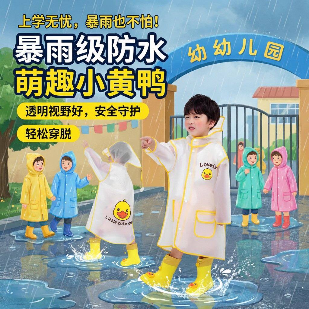 儿童雨衣全身防水男孩女孩小学生上学专用幼儿园小孩雨披雨鞋套装