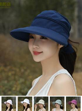 帽子女2026夏季新款妈妈婆婆时尚百搭大檐中年人可拆卸圆顶防晒帽